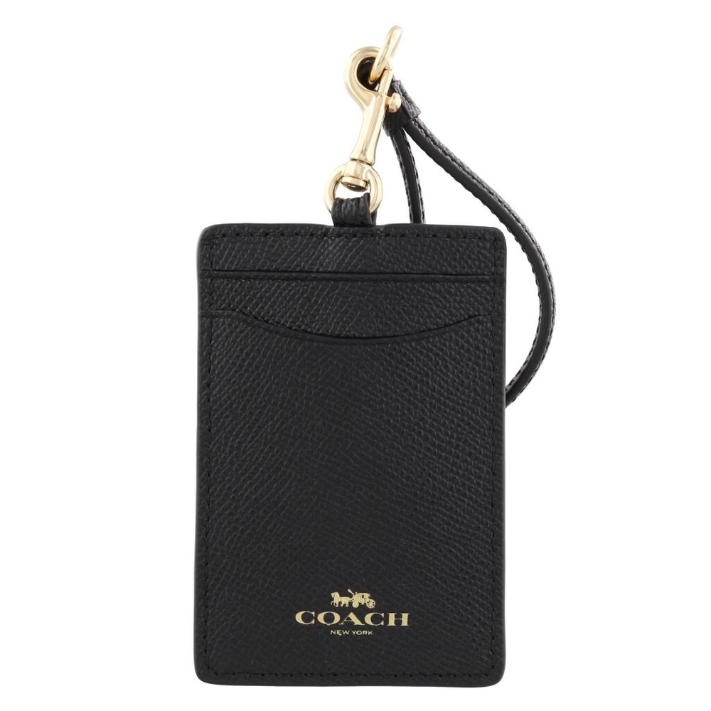 NWT - Coach ID Lanyard Card Holder - Black & Gold - Picture 2 of 8